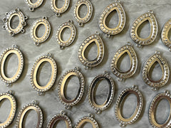 WHOLESALE Metal Jewelry DIY Findings Choker mandala Necklaces Bracelet Making, silver gold clearance sale pendant rhinestone holder