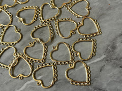 XL Gold Heart Earring Hoops, 31mm Necklaces Earrings focal point, gold hardware, diy earring wires gold statement boho geometric jewelry