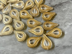 Vintage Gold geometric 25mm Beads, big acrylic beads, bracelet necklace earrings, jewelry making, acrylic bangle bead teardrop