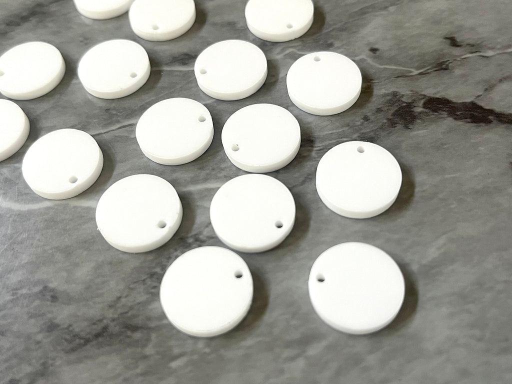 White resin Beads, circle cutout acrylic 16mm Earring Necklace pendant bead, DIY white 1 hole blanks earrings round acrylic