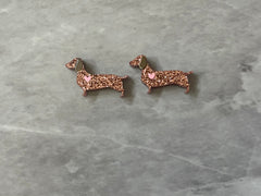 DIY Weiner Dog Earring Blanks, 20mm brown and heart puppy earrings