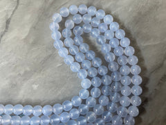 Natural Blue Lace Agate Beads Strands, Grade AA Round 8mm 15" strand agate strung beads, glass beads circle long mandala necklace
