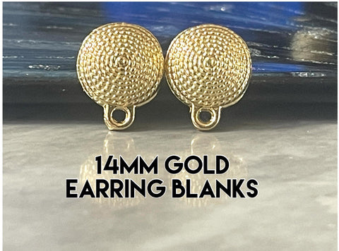 Gold Cinnamon Roll post earring blanks drop earring, stud earring jewelry dangle DIY earring making fancy drop evening round circle