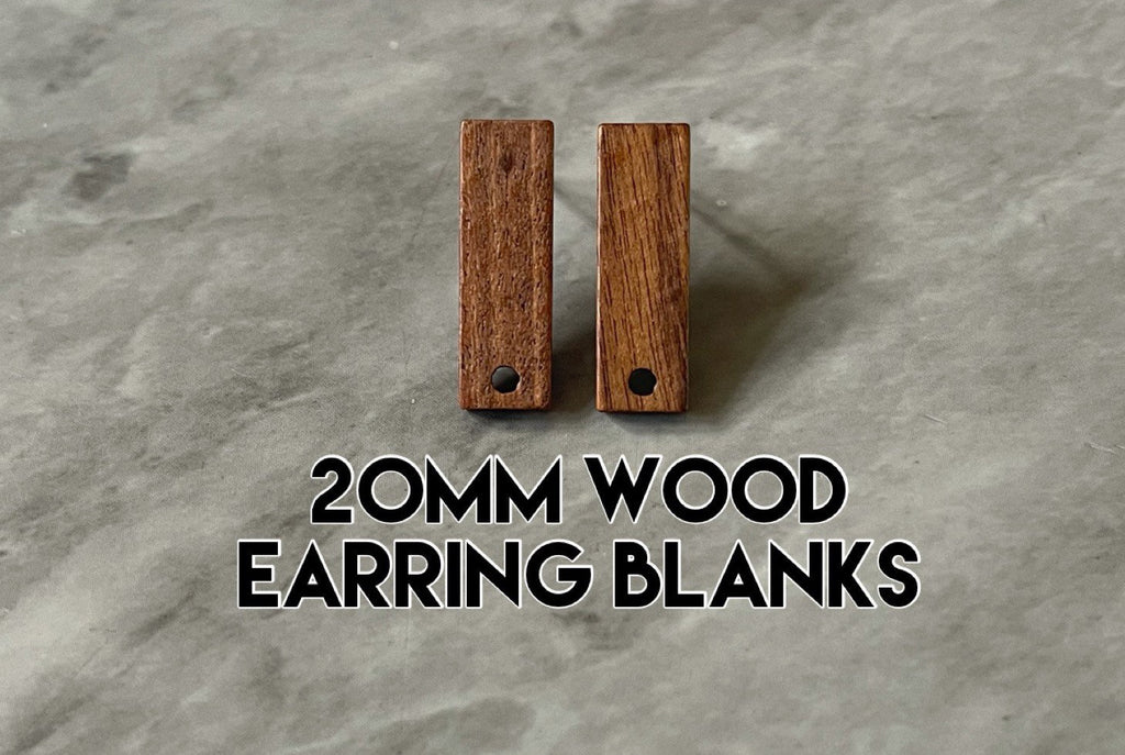 Wood Grain Post 20mm rectangle earring blanks drop earring, stud earring jewelry dangle DIY earring making fancy drop evening