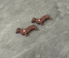 DIY Weiner Dog Earring Blanks, 20mm brown and heart puppy earrings