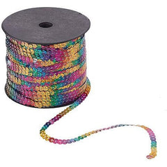 450 Feet LAST CHANCE sequin rainbow string, 6mm flat sequin trim, sewing notion ribbon for Halloween costume home decor