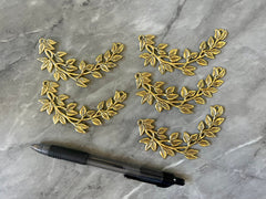 WHOLESALE Gold Pendant 2 Hole leaves, 80mm gold necklace blanks