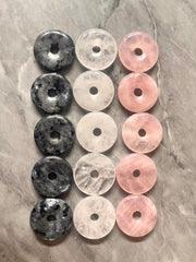 WHOLESALE Quartz Round Stone Pendants, rose Quartz, clear Quartz, one hole pendants