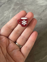 Hot Cocoa Snowflake Acrylic Blanks Cutout, stud earring jewelry making, stud blanks, winter Christmas holiday glitter stocking stuffer