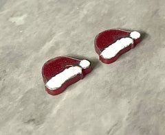 Santa Hat Acrylic Blanks Cutout, stud earring jewelry making, stud earring blanks, winter Christmas holiday glitter stocking stuffer gift