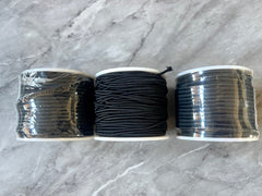 WHOLESALE Set of 3 Rolls Black elastic cord, 2mm 3mm spools