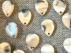 Cream Ribbon Gray 15mm hologram teardrop post earring circle blanks, drop earring stud earring, jewelry dangle DIY earring making