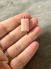 Pink Cream Resin Swirl Rectangle blanks, 25mm necklace DIY blanks, earring bead jewelry making, gold beaded jewelry, gold earrings 2 Hole