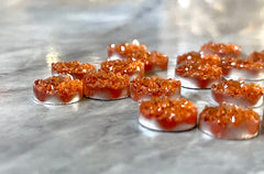 Burnt Orange 12mm Druzy Cabochons, jewelry making kit, earring set diy jewelry, druzy studs, 12mm Druzy, cabochon stud earrings, orange
