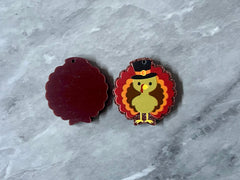XL Thanksgiving Turkey Acrylic Blanks Cutout, earring jewelry making drop blanks, 35mm circle fall jewelry beads, 1 hole earrings blanks
