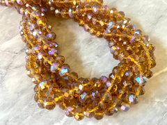 10mm Strand SALE Rainbow 10x8mm Glass Beads, 62 bead strands brown amber beads crystal beads