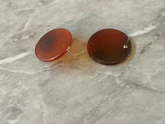 XL 25mm Red Round Circle stud earring blanks, drop earring post, stud earring, gold jewelry, dangle DIY making round acrylic acetate