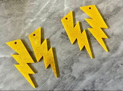 Gold Glitter Earring Blanks, Lightening Bolt 55mm Pairs, Gold blanks, weather jewelry, laser cut acrylic blanks, jewelry blanks