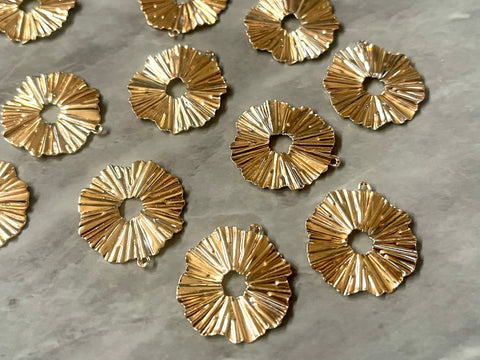 Gold metal Earring Blanks, earring bead jewelry making, 26mm circle jewelry, gold pendant round blank, solid gold color drop dangle