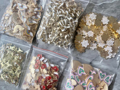 WHOLESALE Huge Lot Jewelry Making Supplies, rainbow snowflake reindeer mitten Christmas bow heart charms