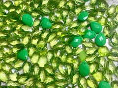 WHOLESALE Green beads acrylic bead soup mix, sale beads, clearance beads jewelry making earrings bracelet necklace transparent
