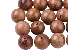 Round Grain Wood Beads, circle beads 12mm beads, craft supplies, bangle bracelets earrings or necklaces, brown jewelry circular