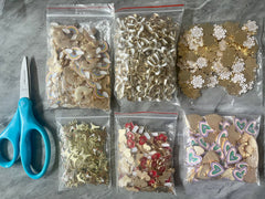 WHOLESALE Huge Lot Jewelry Making Supplies, rainbow snowflake reindeer mitten Christmas bow heart charms