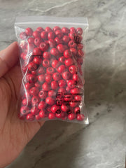 WHOLESALE 4 bag red painted wood painted beads, 6mm bracelet earrings, jewelry making