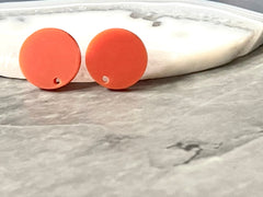 Orange 16mm colorful circle post earring circle blanks, drop earring stud earring, jewelry dangle DIY earring making round clementine