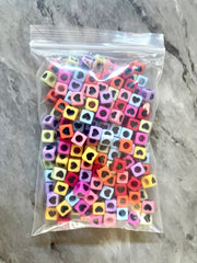 WHOLESALE Square Heart Beads, colorful bead soup
