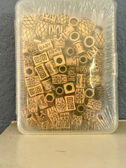 WHOLESALE Huge Lot Plastic etched beads, hair beads, jewelry making, dread lock beads, faux wood beads