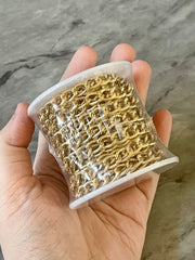 WHOLESALE! 304 Aluminium Twisted Curb Chains, Unwelded 15 feet gold chain