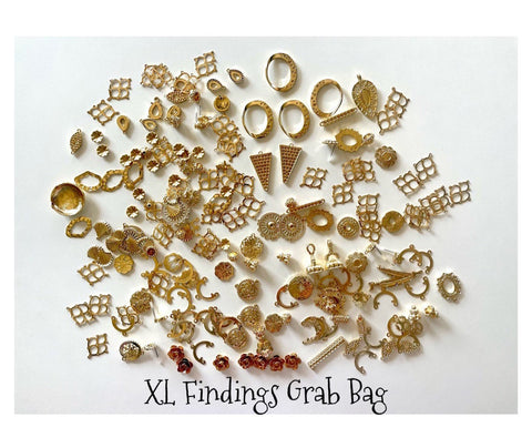 SALE Huge LOT gold findings for jewelry creation, bangle making earring decor, fasteners charms pendants dangle chandelier necklace