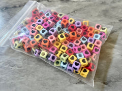 WHOLESALE Square Heart Beads, colorful bead soup