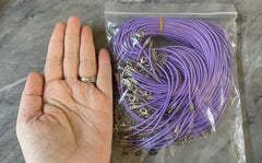 WHOLESALE set of 100 lavender rope necklace, 18 inch cord for jewelry making