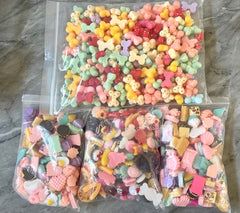 WHOLESALE! Huge Lot Kawaii Girly charms and cabochons, pink bears bows candy cupcakes pendants beads