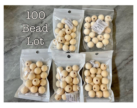 WHOLESALE Large raw Wood beads, 16mm beads, wood beads, circular beads, round wood beads, bead garland beads, rustic wood jewelry