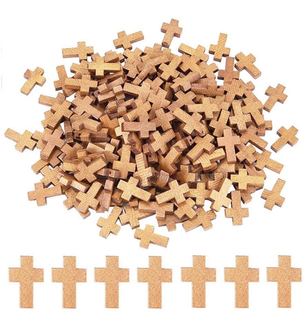 WHOLESALE 22mm Natural Wood Crosses, One Hole, Wood Cross, Religious Jewelry, Christian Jewelry