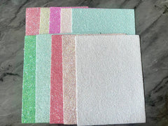 WHOLESALE 10 pieces Glitter Fabric Paper for jewelry making, Rainbow lot