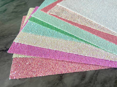 WHOLESALE 10 pieces Glitter Fabric Paper for jewelry making, Rainbow lot