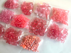 SALE Huge LOT Pink beads, faceted crystals jewelry making, bangle making beads, oval crystals, acrylic beads, tassel gems light pink blush