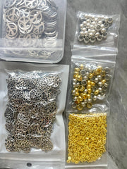 WHOLESALE HUGE LOT metal and rhinestone findings, Sale Findings, Gold Findings, Clearance Chain, Jewelry Supplies, Jewelry Making