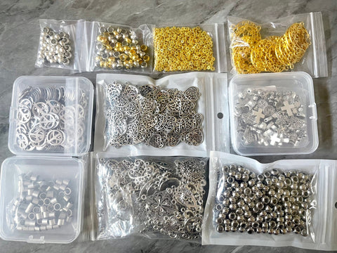 WHOLESALE HUGE LOT metal and rhinestone findings, Sale Findings, Gold Findings, Clearance Chain, Jewelry Supplies, Jewelry Making
