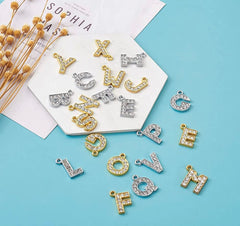 WHOLESALE Fashion Charms, girly gold charms, Gold & Silver rhinestone charms, alphabet charms sale clearance
