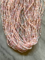 WHOLESALE! Pink Tea Party, Glass Beads Strands, 3mm Faceted Rondelle Bead strands, 16 inch strands, about 190 beads per strands