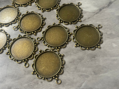 WHOLESALE Large cabochon frames, gold trays, with gold frames, bronze pendant drop charm