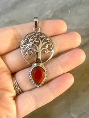 WHOLESALE Agate Gemstone serpent pendants, purple orange brown silver, tree of life charm
