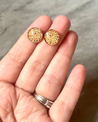 SALE Lot of 200 pieces 12mm Glass Circle Earrings, silver bronze gold stud earring jewelry making, 200 piece bead resin acetate animal print