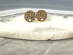 8mm Gold Cobblestone round post earring circle blanks drop stud earring, Gold dangle DIY earring mod making round earrings
