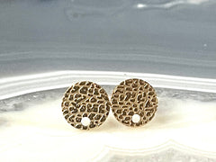 8mm Gold Cobblestone round post earring circle blanks drop stud earring, Gold dangle DIY earring mod making round earrings